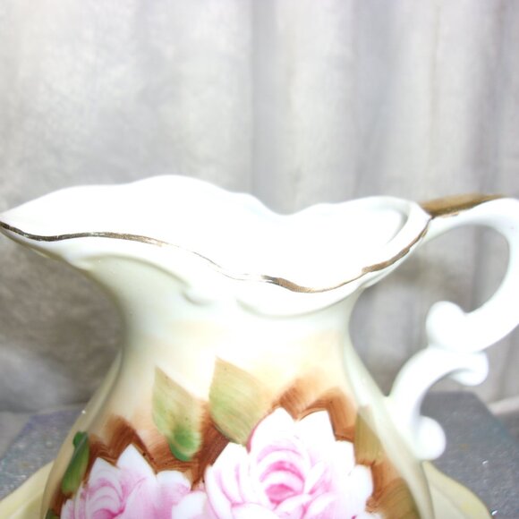 H-266 CHADWICK PORCELAIN DECORATIVE PITCHER AND BASIN - Picture 3 of 15